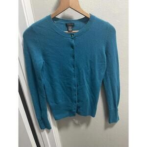 Only Mine 2-Ply Cashmere Teal Cardigan Women's Size XSP